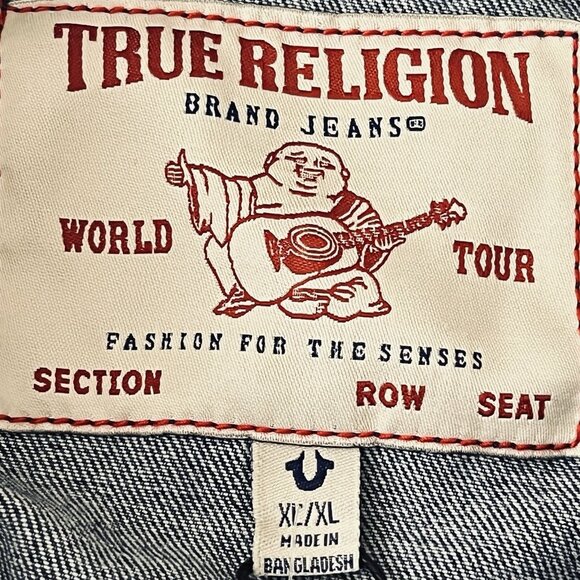 NWT True Religion Men's Medium Storm Wash Jesse SN Trucker Jacket Size XL - Picture 9 of 12